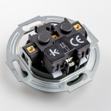 Kliklap - Trostruka retro kućna utičnica sa ramom SCHUKO 230V, zelena