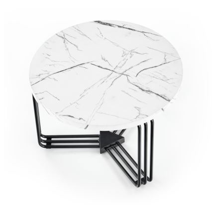Klub sto ANTICA 41x55 cm crna/dekor mermera
