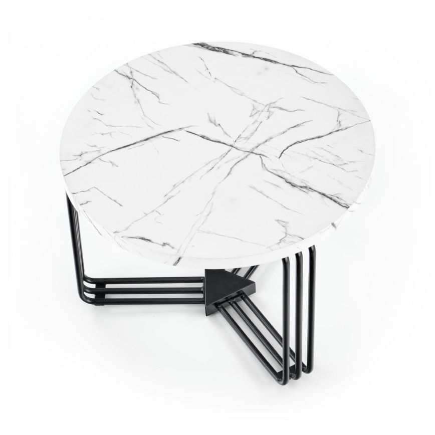 Klub sto ANTICA 41x55 cm crna/dekor mermera