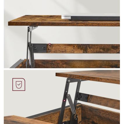 Klub sto NYRO sa podiznom pločom, braon/crna