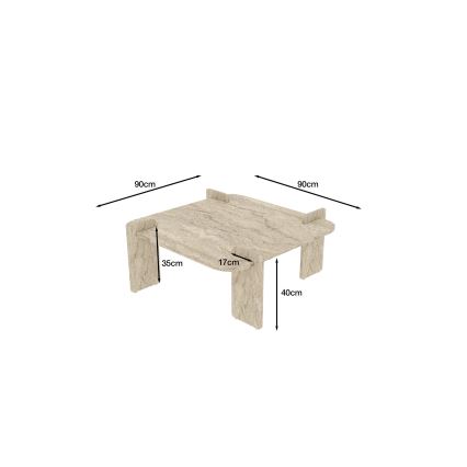 Klub sto PURO 90x90 cm bež
