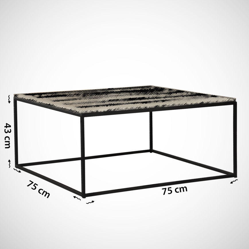 Klub sto ROYAL 43x75 cm crna/bela