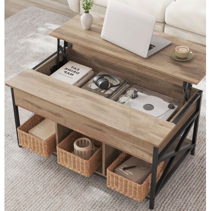 Klub sto sa podiznom pločom NYRO, braon/crna