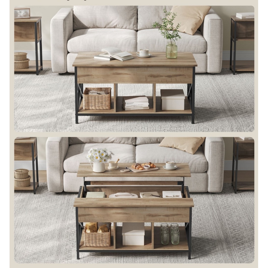 Klub sto sa podiznom pločom NYRO, braon/crna