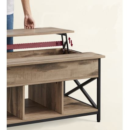 Klub sto sa podiznom pločom NYRO, braon/crna