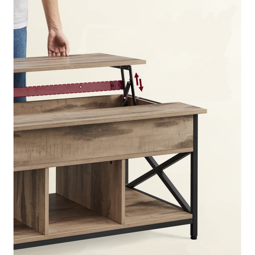 Klub sto sa podiznom pločom NYRO, braon/crna