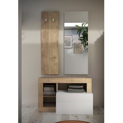 Klupa LENOR 91x209 cm bela/braon