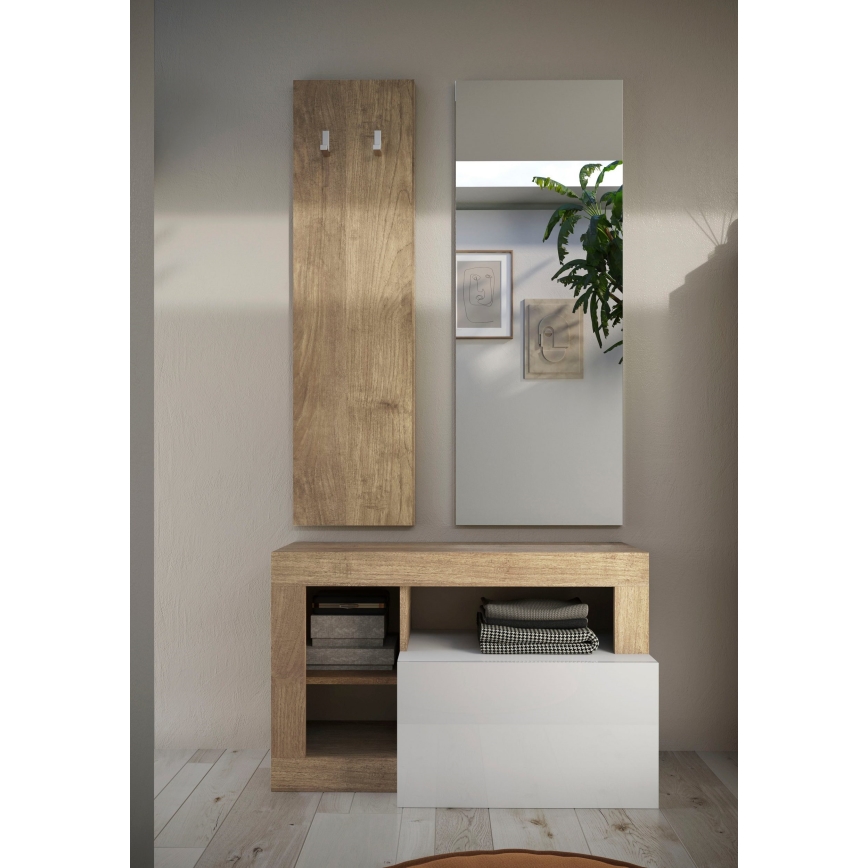 Klupa LENOR 91x209 cm bela/braon