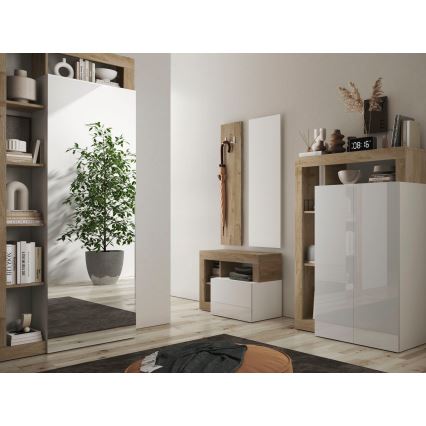 Klupa LENOR 91x209 cm bela/braon