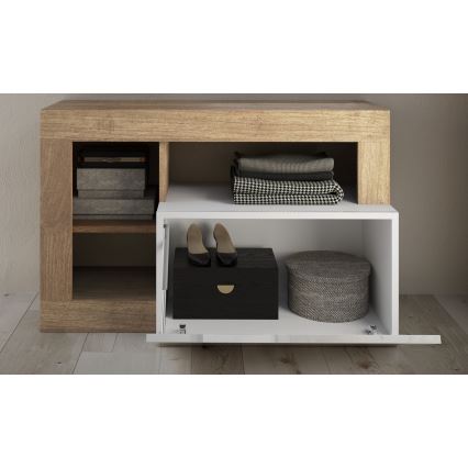 Klupa LENOR 91x209 cm bela/braon