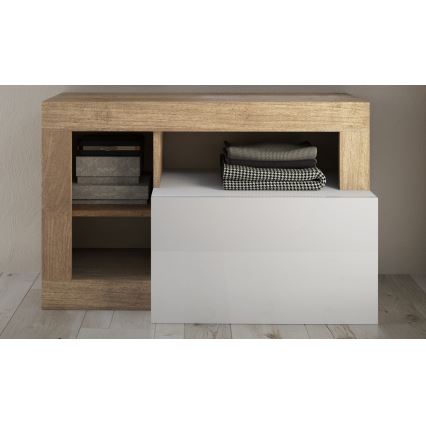 Klupa LENOR 91x209 cm bela/braon