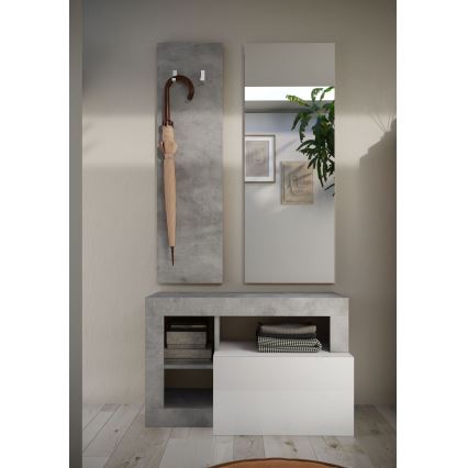 Klupa LENOR bela/siva beton