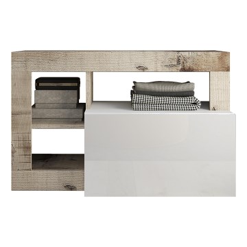 Klupa LENOR bela/smeđa