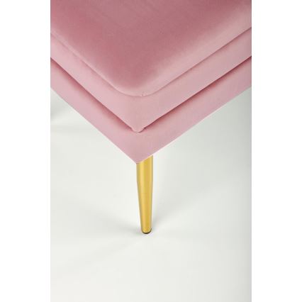 Klupa sa prostorom za odlaganje VELVA 37x78 cm ružičasta/zlatna