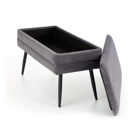 Klupa sa prostorom za odlaganje VELVA 37x78 cm siva