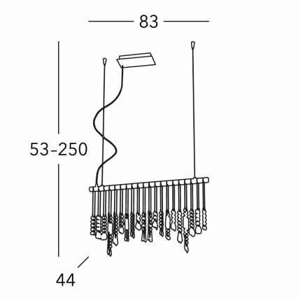 Kolarz 104.85.5 - Kristalni luster na sajli STRETTA 5xG9/40W/230V sjajni hrom