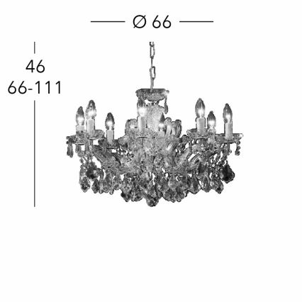 Kolarz 3149.88.3.KoT - Kristalni luster na lancu MARIA LOUISE, 8xE14/40W/230V, 24K pozlata