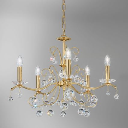 Kolarz 3234.85.3.KoT - Kristalni luster na lancu CARMEN 5xE14/60W/230V 24K pozlata