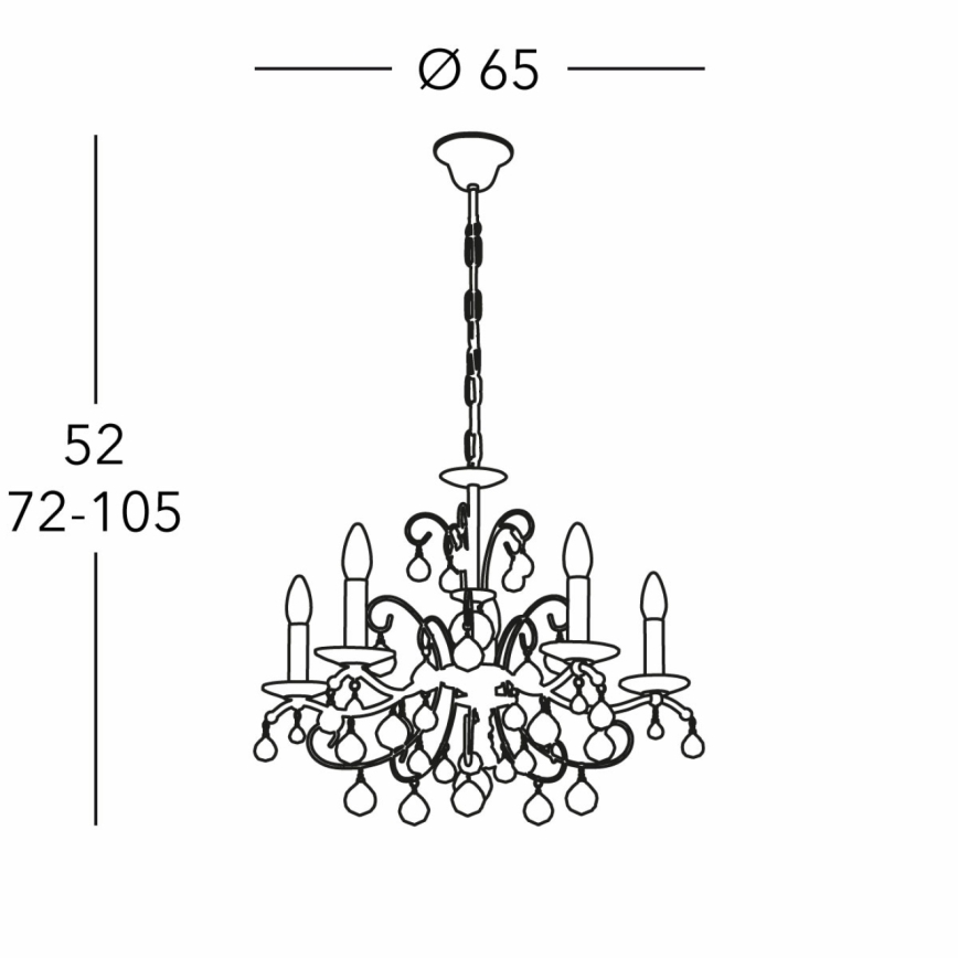 Kolarz 3234.85.3.KoT - Kristalni luster na lancu CARMEN 5xE14/60W/230V 24K pozlata