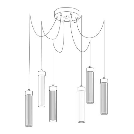 Kolarz 6009.30650 - Luster na sajli RAGGIO 6xE14/25W/230V pauk srebro