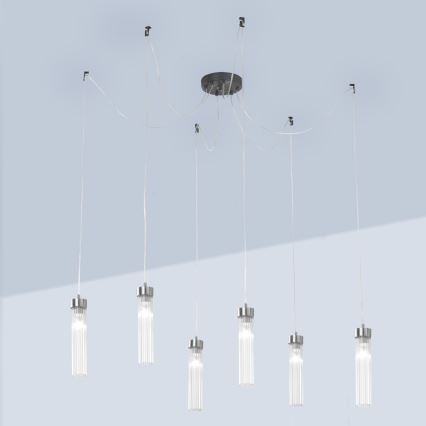 Kolarz 6009.30660 - Luster na sajli RAGGIO 6xE14/25W/230V u obliku pauka, mat hrom