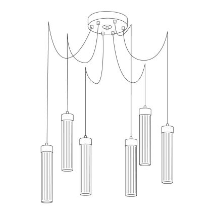 Kolarz 6009.30660 - Luster na sajli RAGGIO 6xE14/25W/230V u obliku pauka, mat hrom