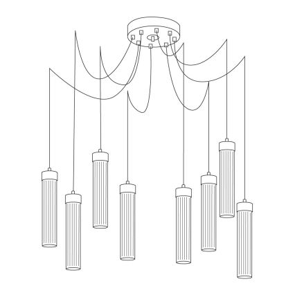 Kolarz 6009.30830 - Luster na sajli RAGGIO 8xE14/25W/230V pauk 24K zlato
