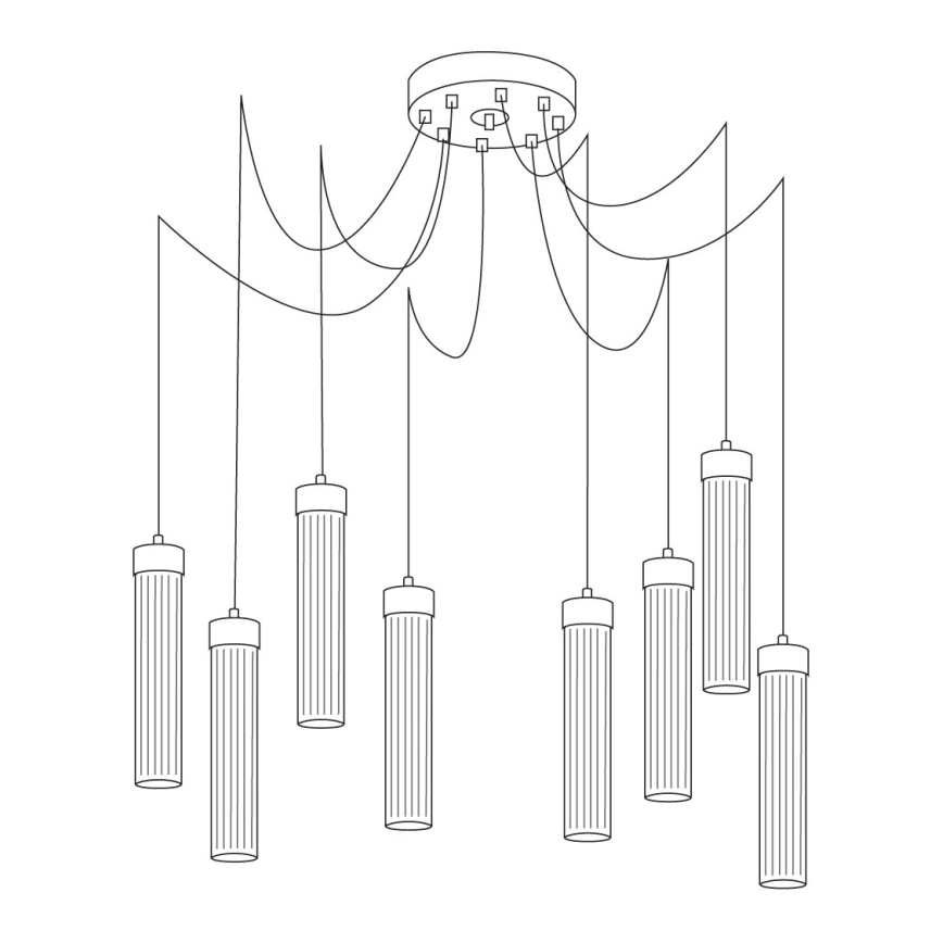 Kolarz 6009.30860 - Luster na lanku RAGGIO 8xE14/25W/230V, u obliku pauka, mat hrom