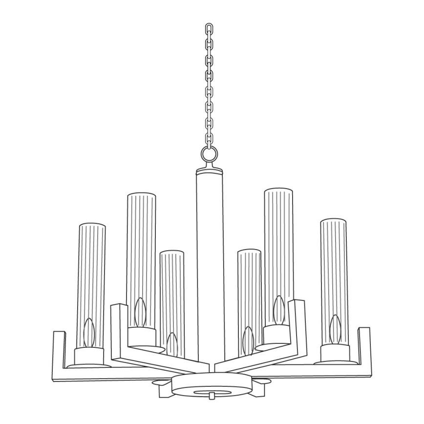 Kolarz 6009.80650 - Luster na lancu RAGGIO 6xE14/25W/230V srebro