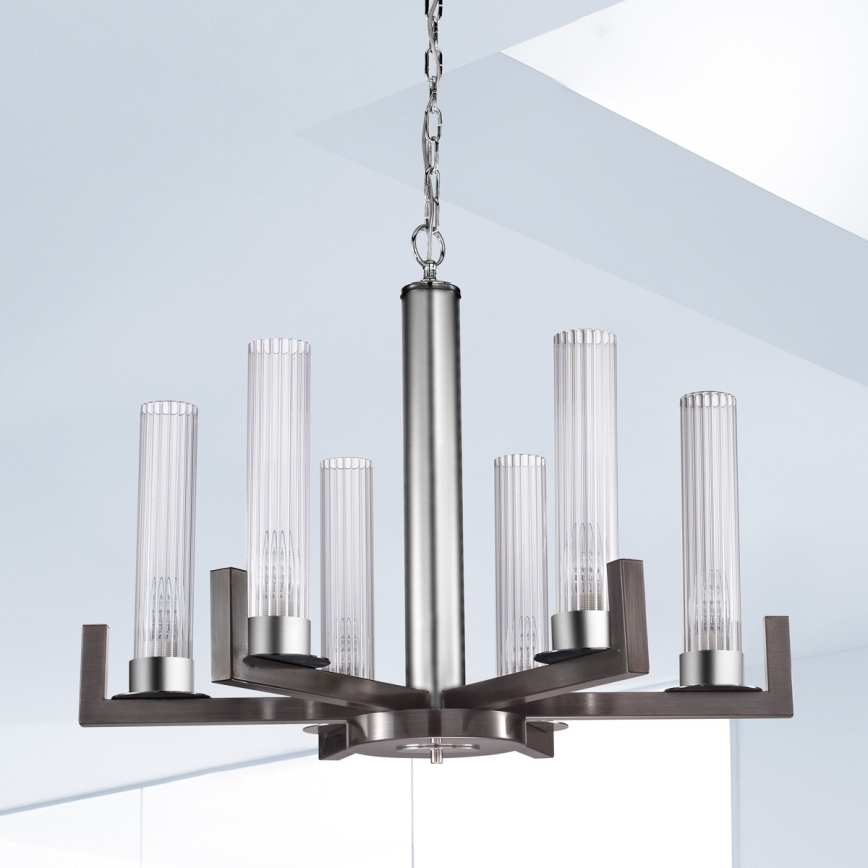 Kolarz 6009.80660 - Luster na lancu RAGGIO 6xE14/25W/230V matirani hrom