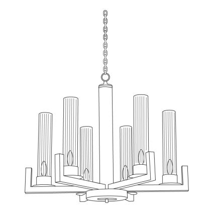 Kolarz 6009.80660 - Luster na lancu RAGGIO 6xE14/25W/230V matirani hrom