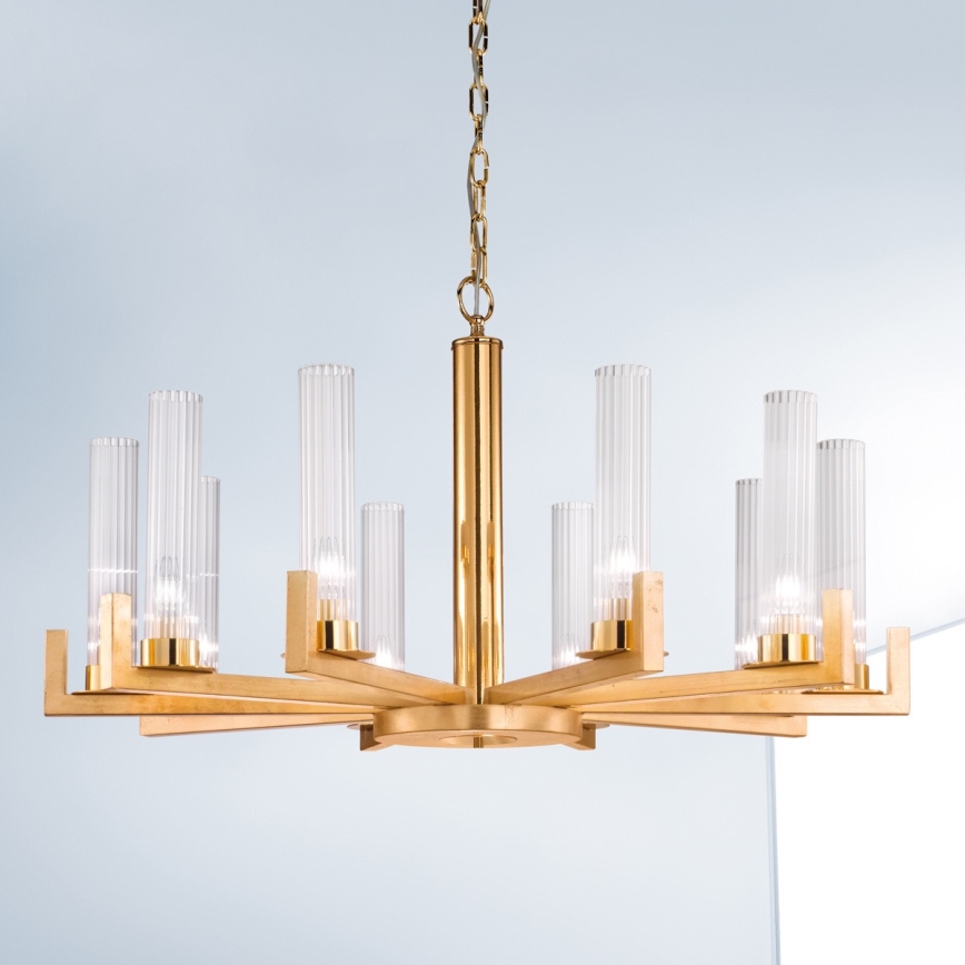 Kolarz 6009.81030 - Luster na lancu RAGGIO 10xE14/25W/230V 24K pozlata