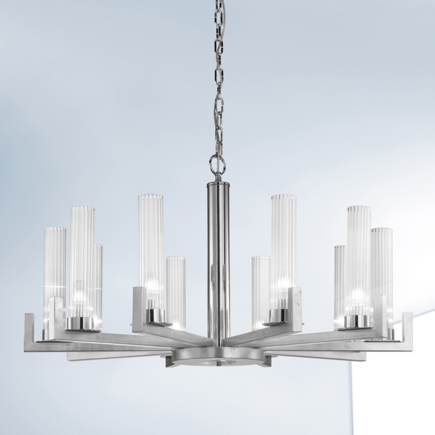Kolarz 6009.81050 - Luster na lancu RAGGIO 10xE14/25W/230V, srebrne boje