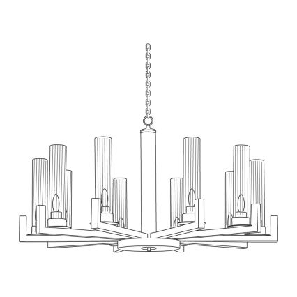 Kolarz 6009.81060 - Luster na lancu RAGGIO 10xE14/25W/230V mat hrom