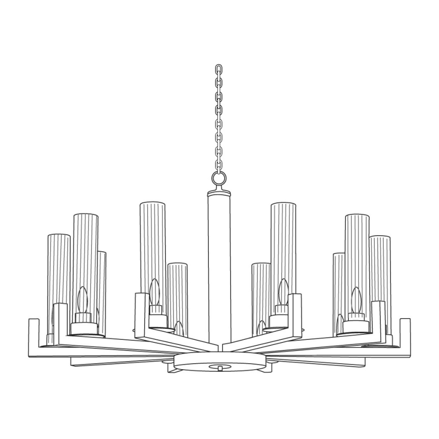 Kolarz 6009.81060 - Luster na lancu RAGGIO 10xE14/25W/230V mat hrom