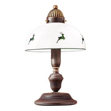 Kolarz 731.73.100 - Stona lampa NONNA 1xE27/75W/230V braon/jelen-zelena