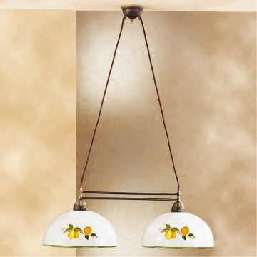 Kolarz 731.82.129 - Luster na sajli NONNA 2xE27/75W/230V sa motivom limuna