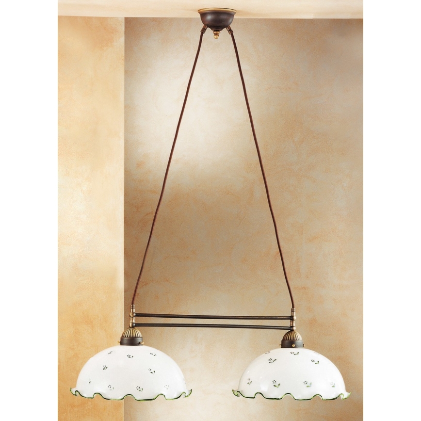 Kolarz 731.82.26 - Luster na lanku NONNA 2xE27/75W/230V, zelene boje