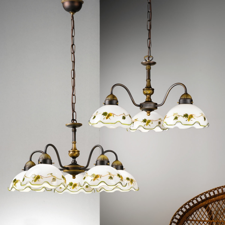 Kolarz 731.83.110 - Luster na lancu NONNA 3xE27/75W/230V, vinska boja