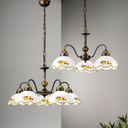 Kolarz 731.83.116 - Luster na lancu NONNA 3xE27/75W/230V sa motivom limuna