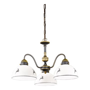 Kolarz 731.83.133 - Luster na lancu NONNA 3xE27/75W/230V jelenja siva