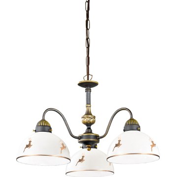 Kolarz 731.83.150 - Luster na lancu NONNA 3xE27/75W/230V, sa motivom jelena, ružičasto zlato