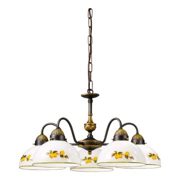 Kolarz 731.85.126 - Luster na lancu NONNA 5xE27/75W/230V limuni