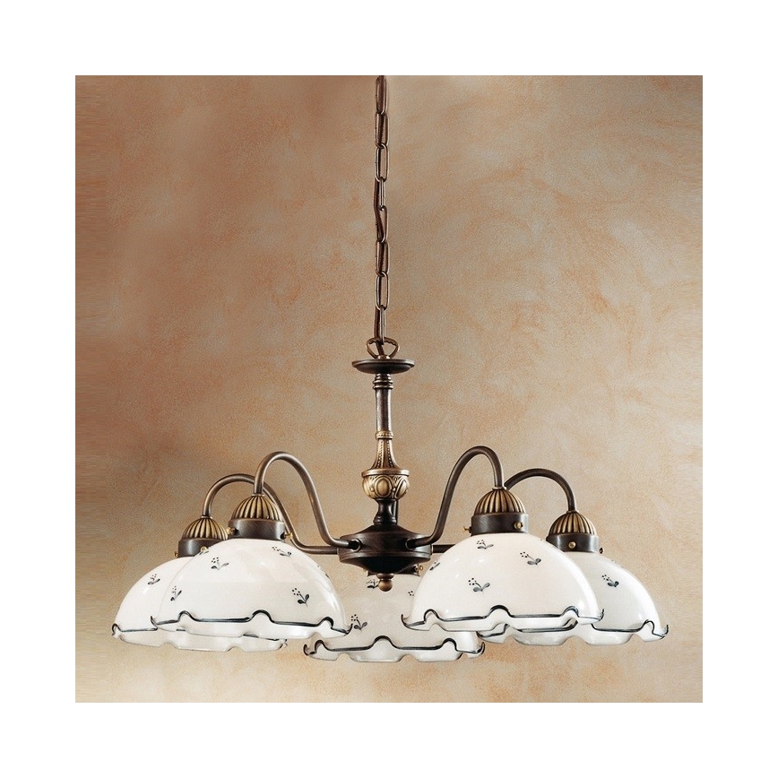 Kolarz 731.85.17 - Luster na lancu NONNA 5xE27/75W/230V plavi