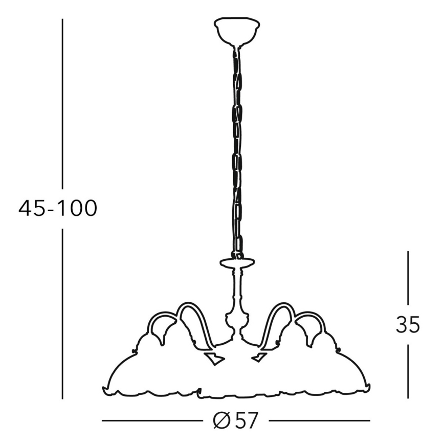Kolarz 731.85.17 - Luster na lancu NONNA 5xE27/75W/230V plavi