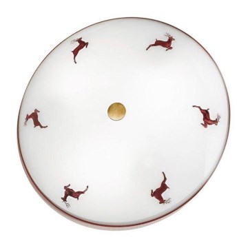 Kolarz 731.U13.4.103 - Plafonska svetiljka NONNA 3xE27/60W/230V, prečnik 42 cm, crvena/mesing