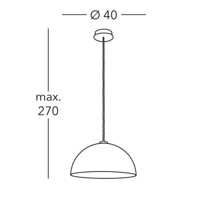 Kolarz A1339.31.Co.VinCu/40 - Luster na sajli CULT 1xE27/100W/230V, prečnik 40 cm, u bakarnoj boji