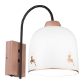 Kolarz A1352.61.Au.100 - Zidna lampa NONNA 1xE27/60W/230V jelenji hrast/bela/zlatna