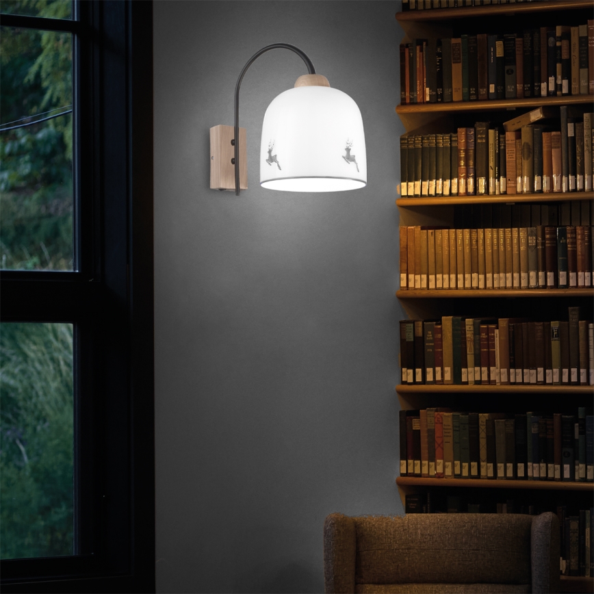 Kolarz A1352.61.Gr.100 - Zidna lampa NONNA 1xE27/60W/230V jelenji hrast/bela/siva