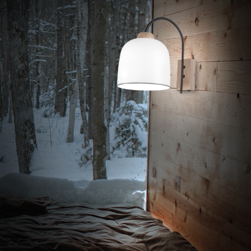 Kolarz A1352.61.Gr - Zidna lampa NONNA 1xE27/60W/230V hrast/bela/siva